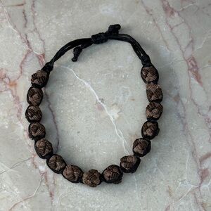 Brown and Black Knotted Adjustable Bracelet